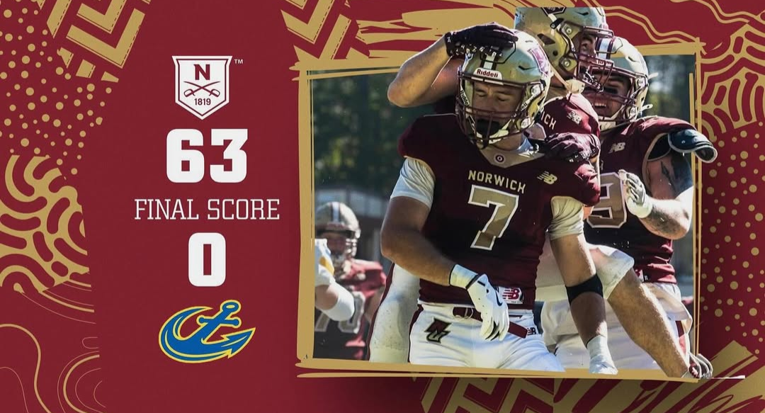 Norwich Cadets score a blowout victory during Homecoming weekend game